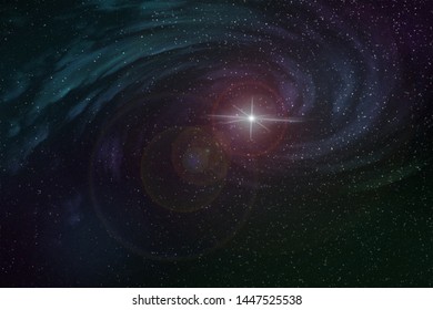 Abstract background texture of distant star space and multicolored nebula, illustration