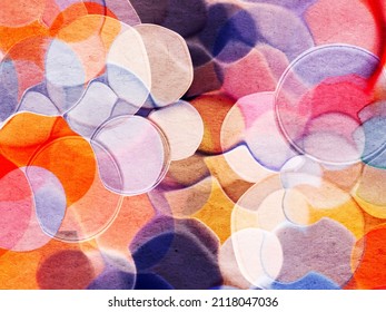 Abstract background with transparent  luminous balls.  Multicolor blurred backdrop.  Digital illustration.