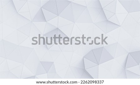 Abstract background from triangles. Elegant, smooth of a triangular polygon mesh. White polygonal geometric surface. 3D rendering