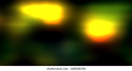 
abstract background of two horizontally defocused yellow lights on blurred black spotted background