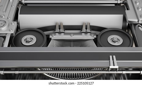 abstract background. Typewriter in close up. High resolution  3d