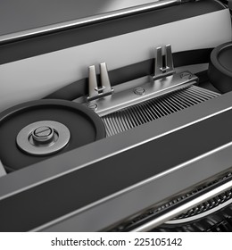 abstract background. Typewriter in close up. High resolution  3d