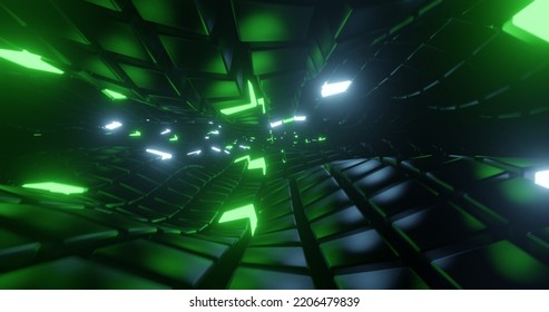 Abstract background using cube waves and metallic texture   some bright green colors  3d rendering   4K size