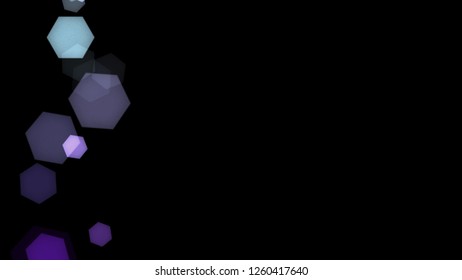 Abstract background with various multicolored hexagons. Big and small.