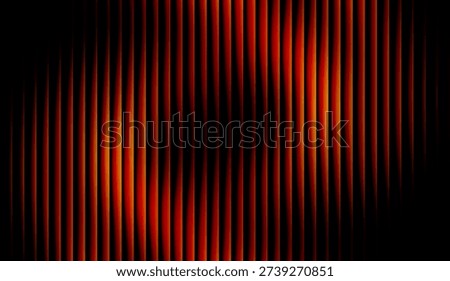 Abstract background with vertical gradient lines in teal orange and red featuring glowing wavy stripes on black for modern technology and digital design