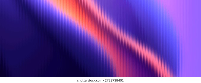Abstract background, vibrant blurred vertical lines, purple and orange gradient, light streaks, glowing effect, dynamic.