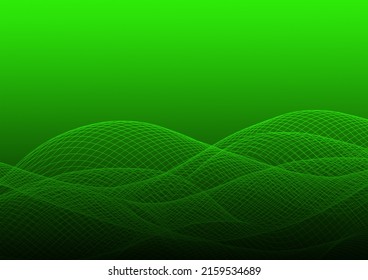 Abstract Background. Waveform on Green color with copy space for text. Illustration