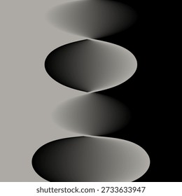 An abstract background with wavy, interacting, gradient shapes in grayscale.