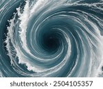 abstract background whirlpool water circle with waves, 3D rendering