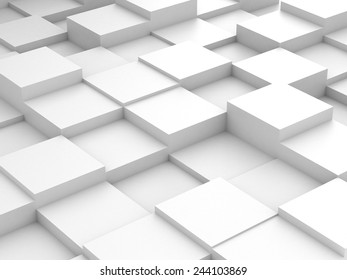 Abstract Background Of White 3d Blocks