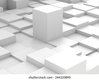 Abstract Background Of White 3d Blocks