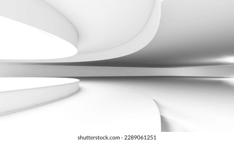 Abstract background white arch structure,curved structure,3d rendering