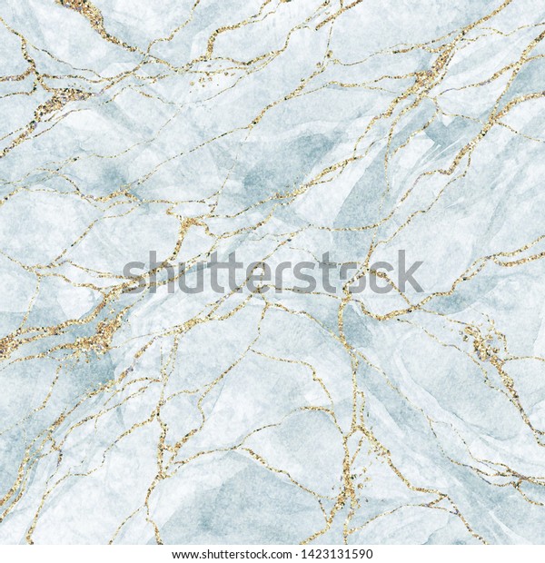 抽象的な背景に白い大理石と金色の輝きの静脈 石のテクスチャー ペイントされた人工大理石の表面 ファッションマーブルイラスト のイラスト素材 1423131590