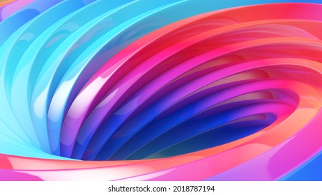 Abstract Background Work. Mobius Strip Shapes On Colorful Background,colorful Swirl,3d Rendering