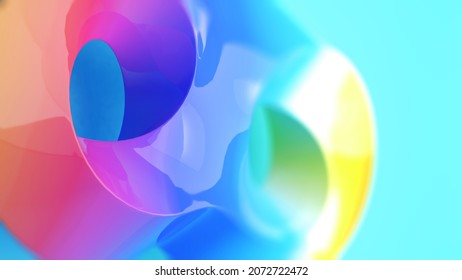 Abstract Background Work. Mobius Strip Shapes On Colorful Background,3d Rendering