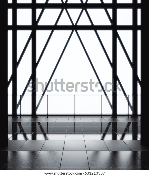 Abstract Backlit Interior Balcony Railing 3d Business