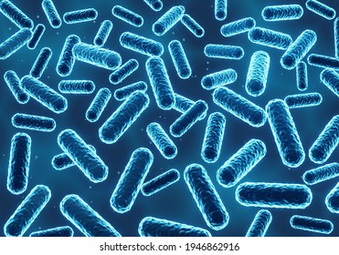 Abstract Bacteria, Probiotics, Gram Positive Bacteria 3d Illustration