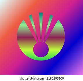 Abstract Badminton Icon With Gradient Multi Color Background For Cover Template And Wallpaper