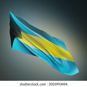 Abstract The Bahamas Flag 3D Rendering (3D Artwork)