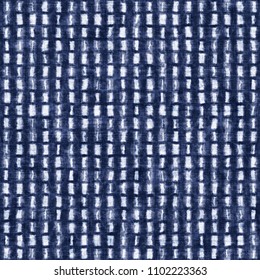 Abstract Bamboo Motif Dyed In Mottled White And Indigo Shades. Seamless Pattern.