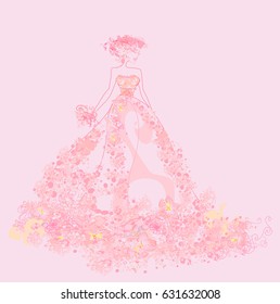 カラードレス ピンク 花 のイラスト素材 画像 ベクター画像 Shutterstock