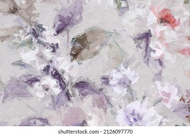 Abstract Beautiful Oil Painting Flower Vintage Illustration