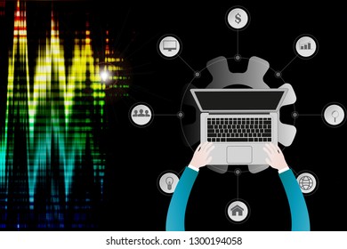 abstract Big data and Ai technology concept background