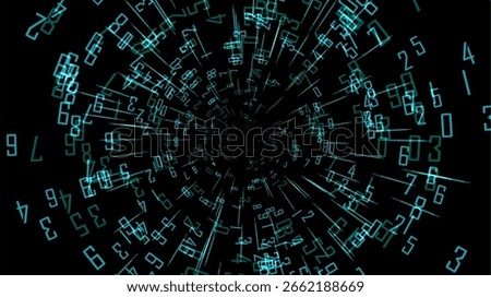 Abstract binary numbers tunnel background