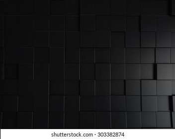 Abstract Black 3d Blocks Background