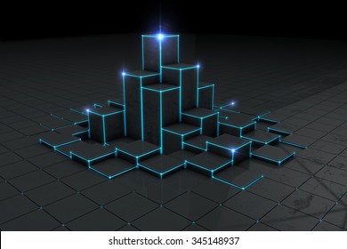 Abstract Black 3d Blocks  Background