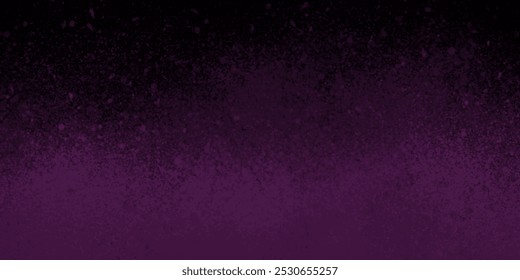 Abstract Black background. Paint texture background. paint on black background. Purple color painting splitted on the background. Spray paint design.