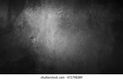 abstract black background with silver gray shiny metallic surface with pitted scuff marks and vintage texture