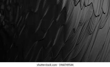 Abstract black background. Smooth black wave. Black Liquid lava. Dark luxury texture. 3D Rendering - Shutterstock ID 1960749544