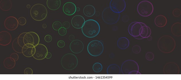  Abstract black background with soap bubbles