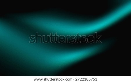 Abstract black background with a very subtle and blurred enveloping cyan and turquoise light.
