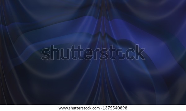 Abstract Black Blue Silk Drapes Background Stock Illustration