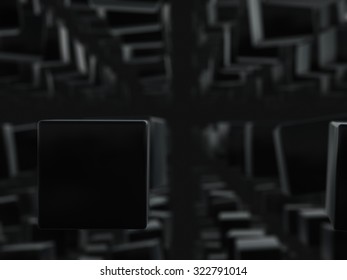 Abstract black cubes background