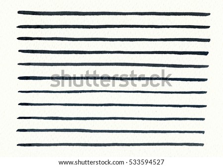 Abstract black line watercolors hand paint isolated on white background. Detail or closeup brush stroke texture.