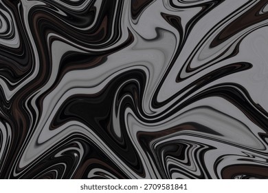 Abstract Black Marble Ink Pattern Background. Liquify Abstract Pattern With Black, Grey Graphics Color Art Form.