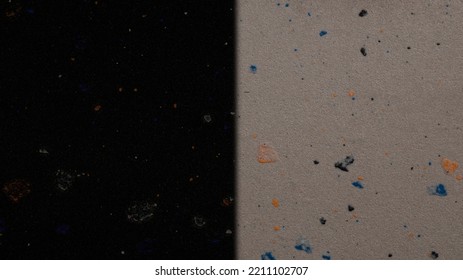 Abstract Black Sky Background With Fine Multi Coloured Dots In Divide Concept	