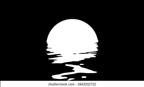 Abstract Black Water, Black Moonlight	