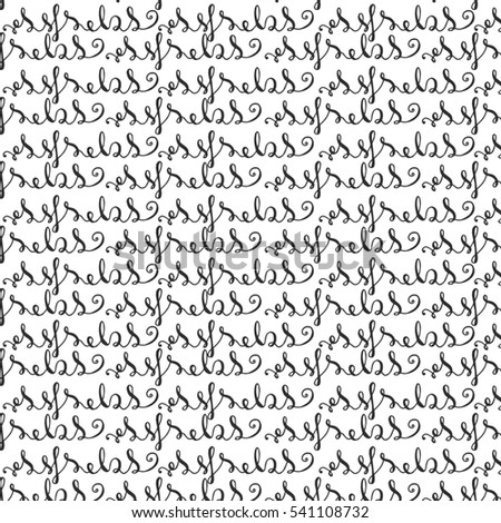 Abstract black and white calligraphic pattern.
