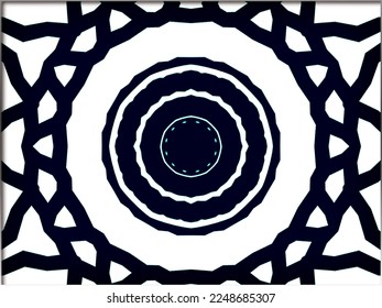 Abstract, Black and White, Circular Patterns, within a Pierced Frame