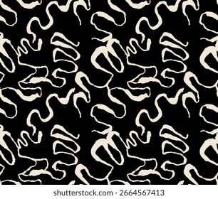 Abstract black and white flowing pattern design