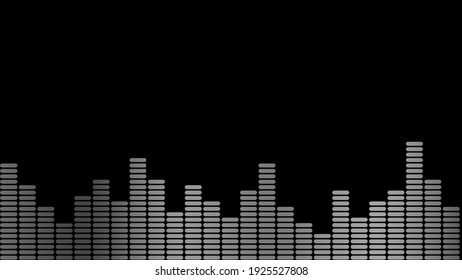 Abstract Black And White Radio Music Soundwave Equalizer 