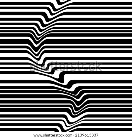 Abstract black and white seamless pattern. Optical illusions. Design for wallpaper, surface, background, fabric, surface.
