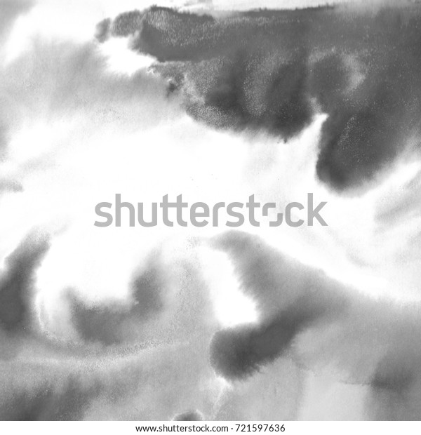 Abstract Black White Watercolor Background Hand Stock Illustration