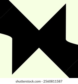 Abstract Black X-Shaped Minimalist Design on Light Green Background - Powered by Shutterstock