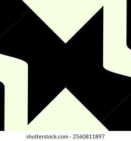 Abstract Black X-Shaped Minimalist Design on Light Green Background - Powered by Shutterstock