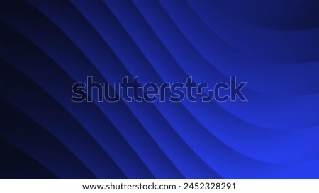 Abstract black-blue gradient lines: Thick flowing plastic stripes in a digitally animated 2D graphic gradient. ideal for modern, simple screensavers with a clean digital concept